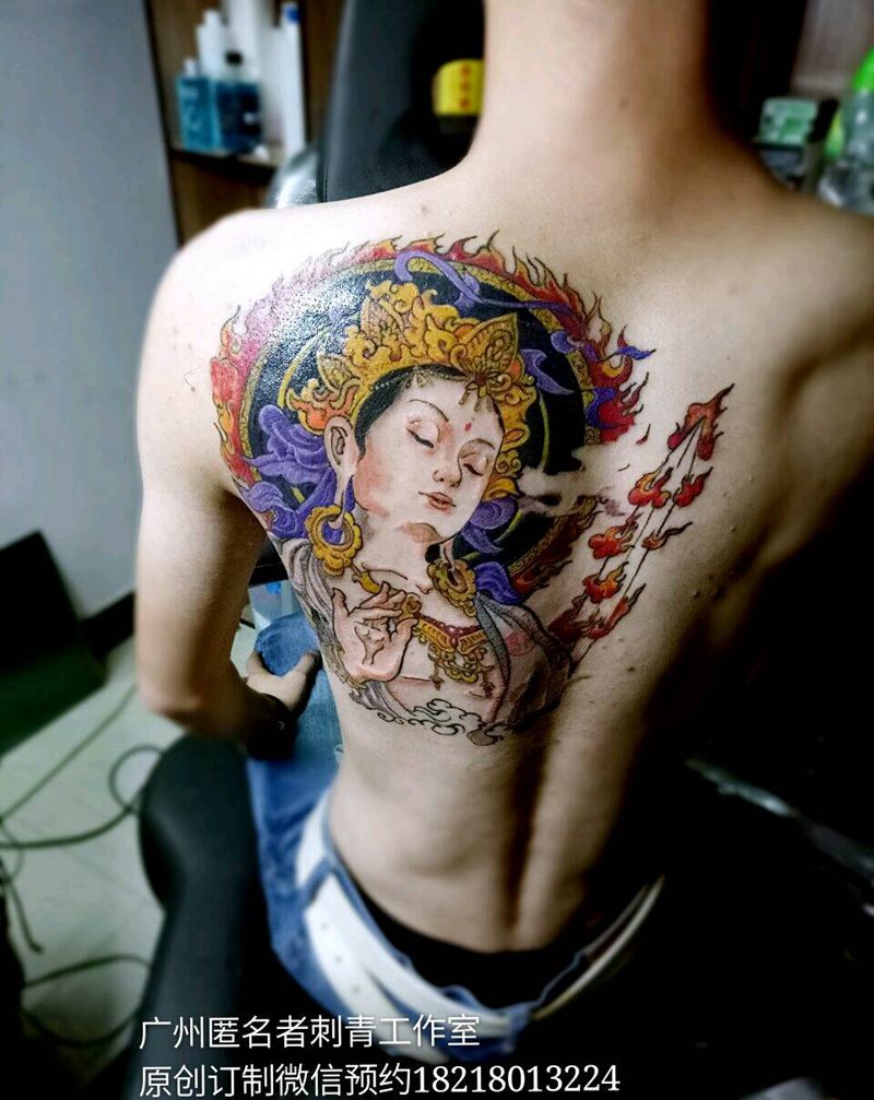 虚空藏菩萨（进度二，未完）纹身图片