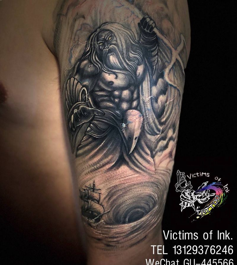 海神波赛冬纹身图片