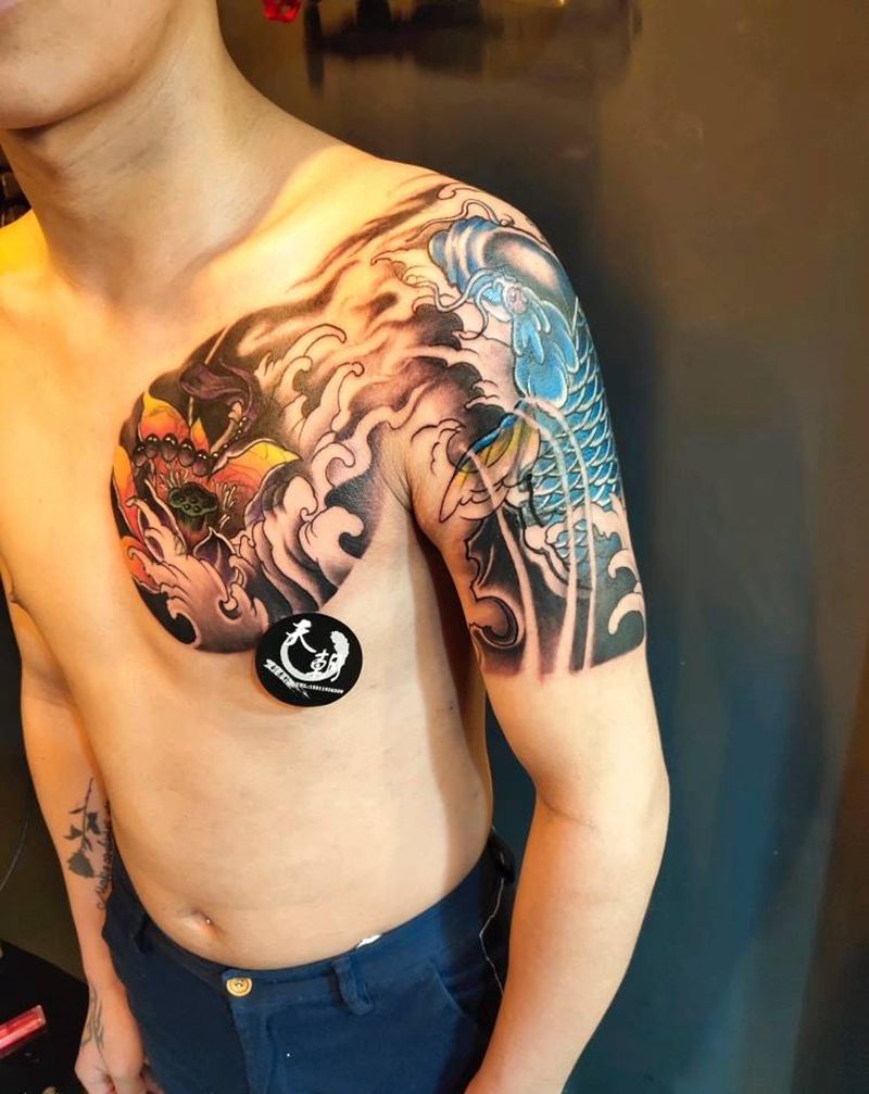 遮盖旧图纹身图片_新传统纹身图案