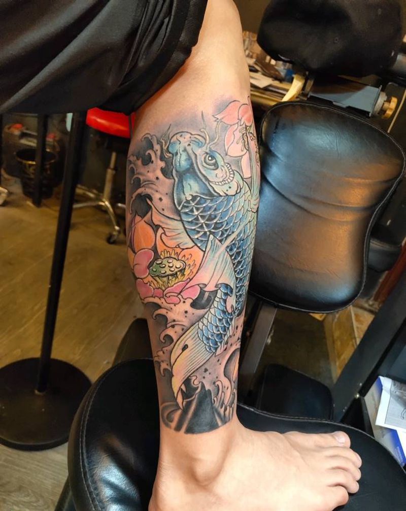 锦鲤纹身图片_新传统纹身图案