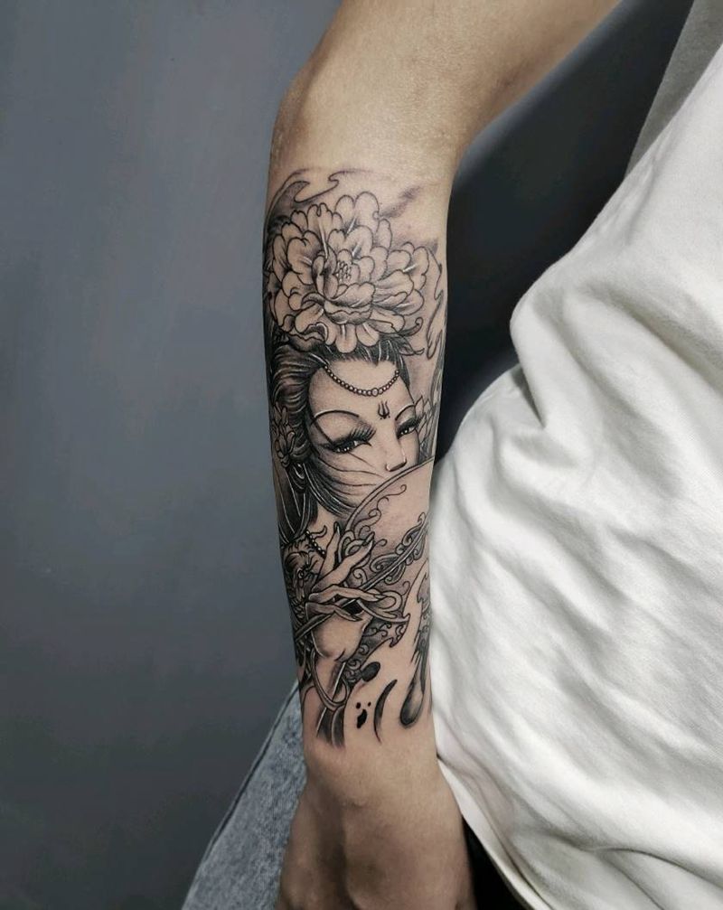 艺妓纹身图片_手臂纹身图案