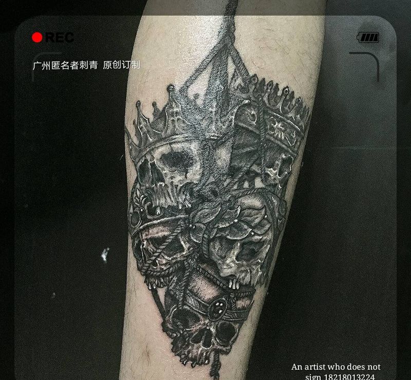 一代王朝纹身图片_腿部欧美写实人物鬼神宗教原创广州成品纹身图案