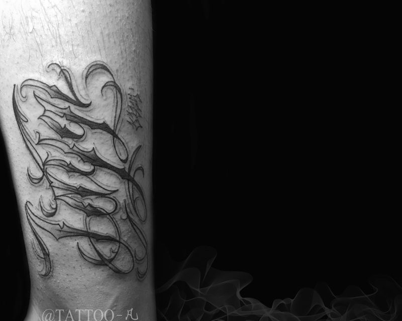 花体英文纹身图片