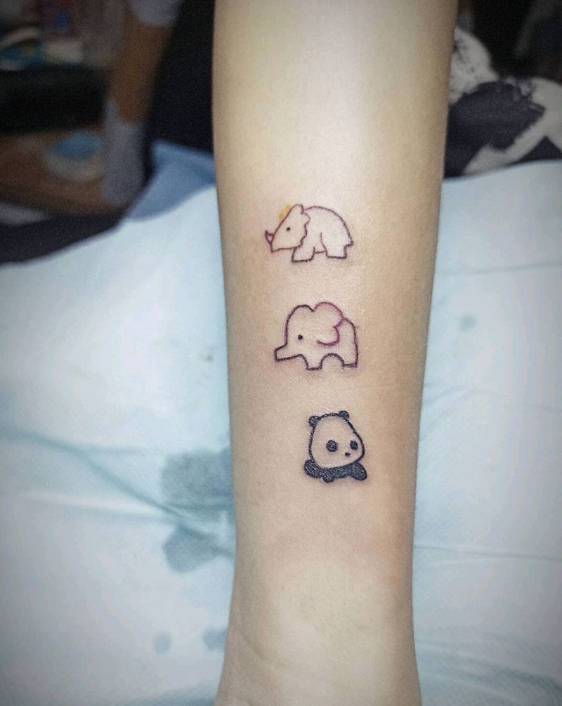 小动物纹身图片_手部纹身图案