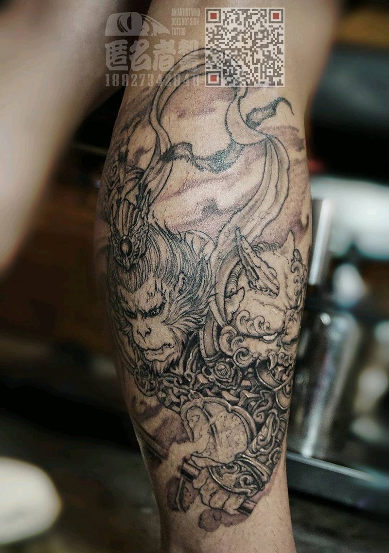 大圣纹身图片_传统动物人物鬼神大圣成品纹身图案