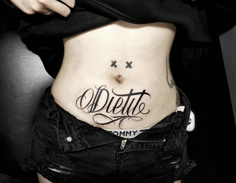 花体纹身图片_花体字纹身图案