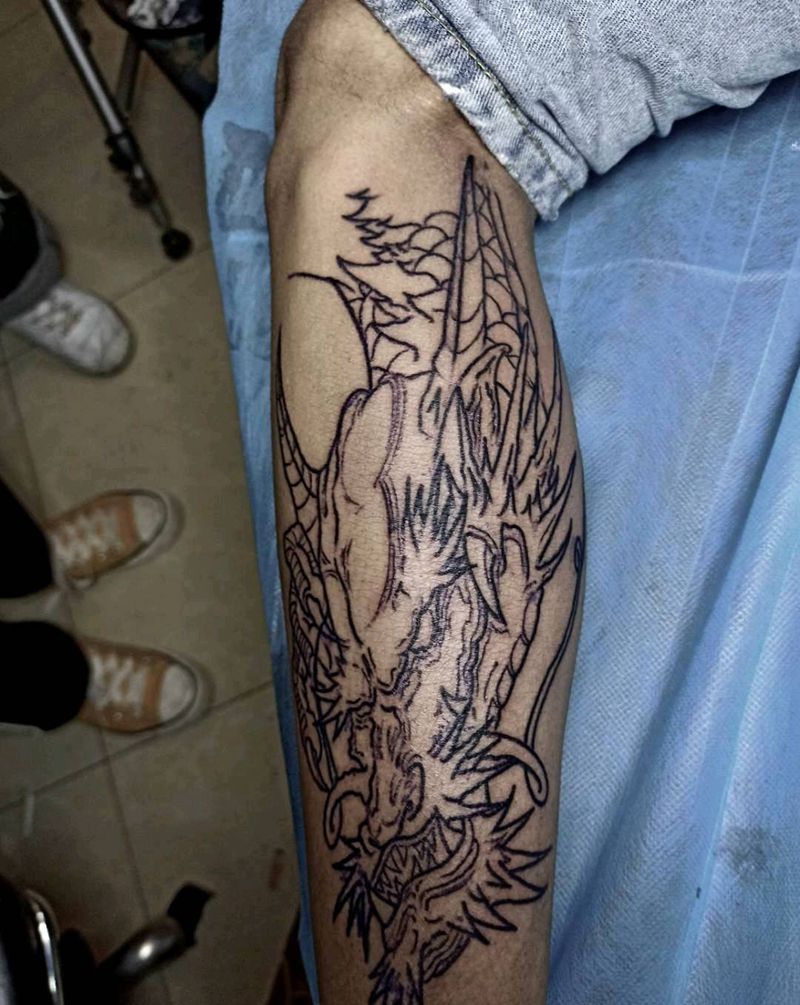 龙头纹身图片_新传统纹身图案