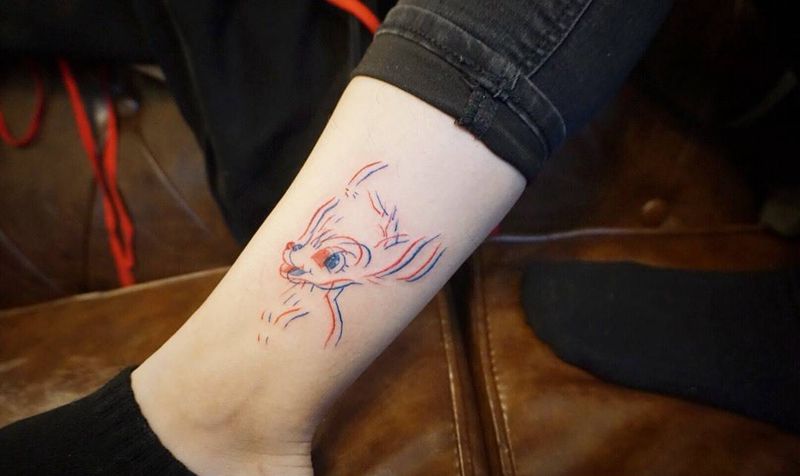 迷幻小鹿纹身图片