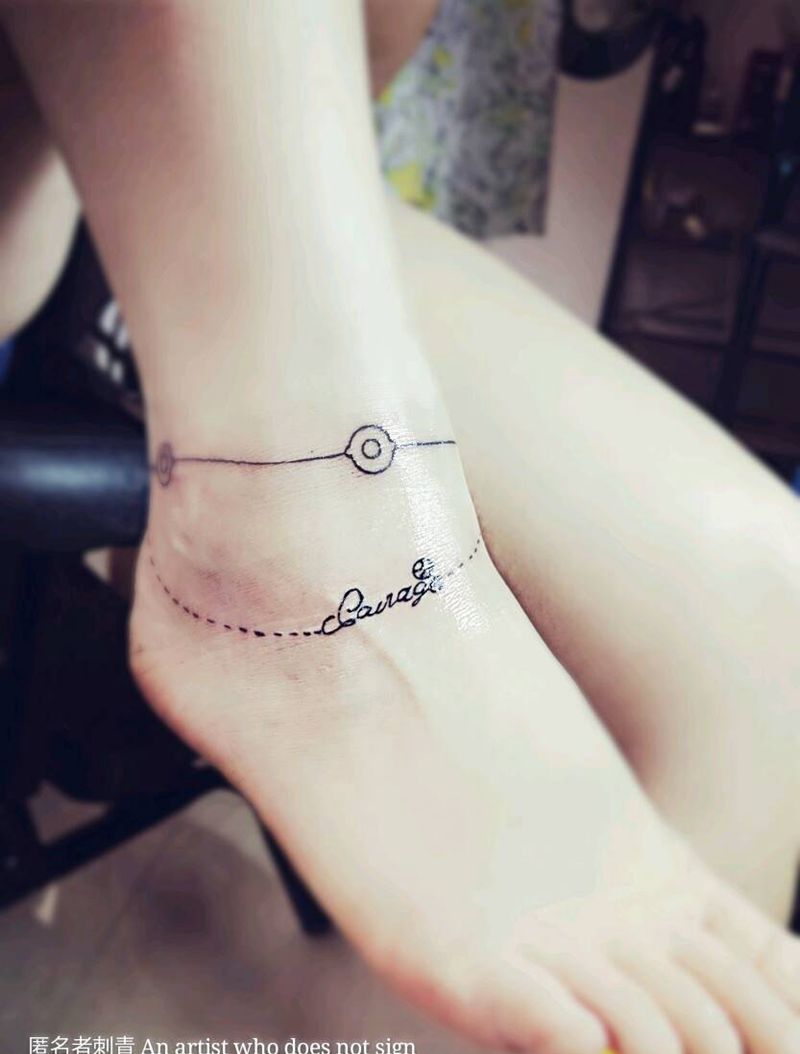 私人定制脚链纹身图片