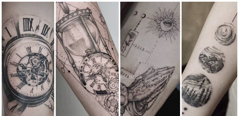 单针作品纹身图片_手臂欧美写实点刺单针文艺范纹身图案