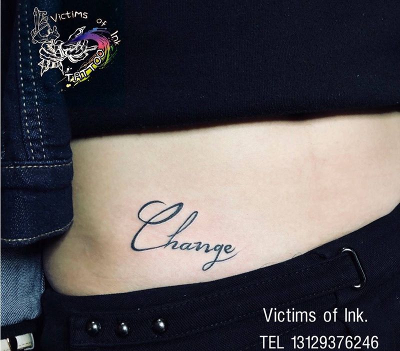 英文纹身图片_成品腰部字符原创纹身图案