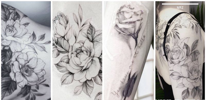 素花纹身图片_手臂素花女生纹身图案