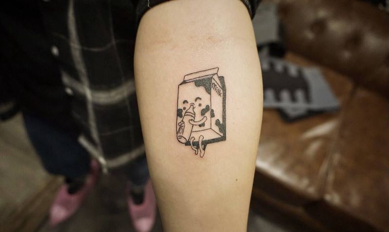 牛奶盒纹身图片