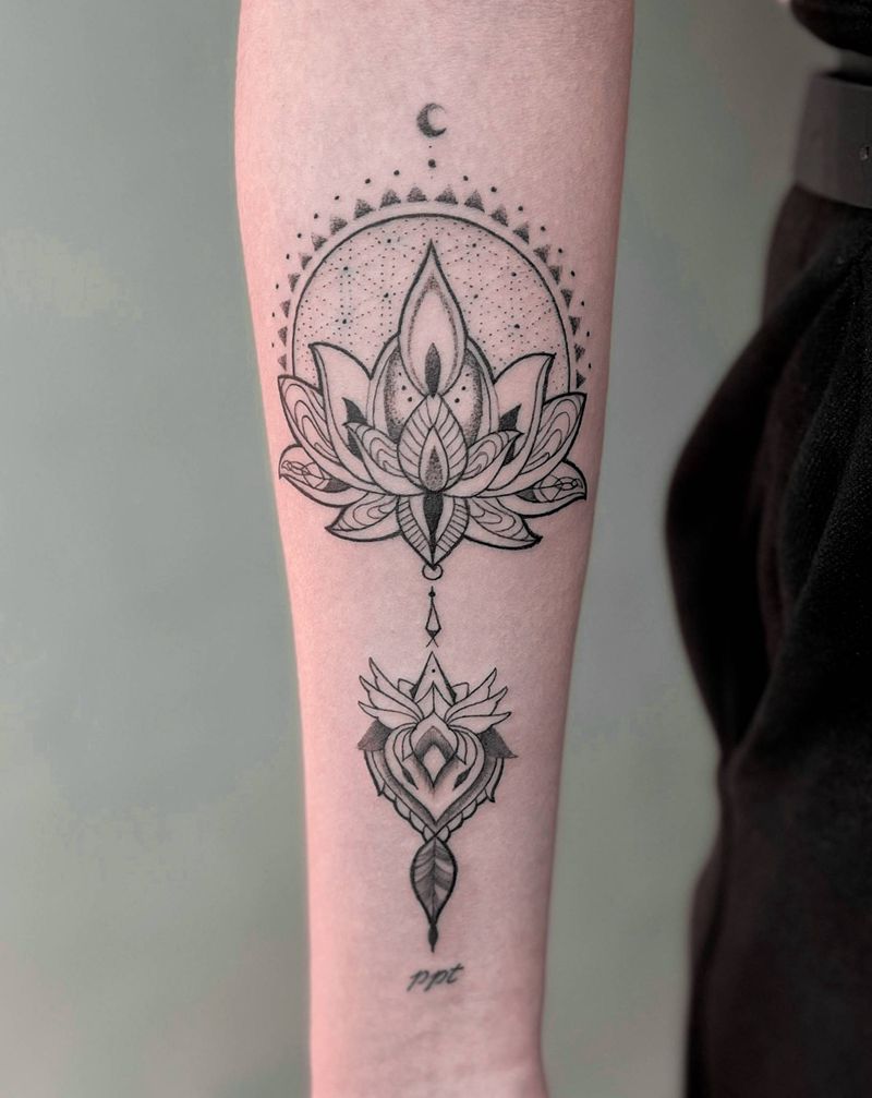 曼陀罗纹身图片_手臂曼陀罗纹身图案