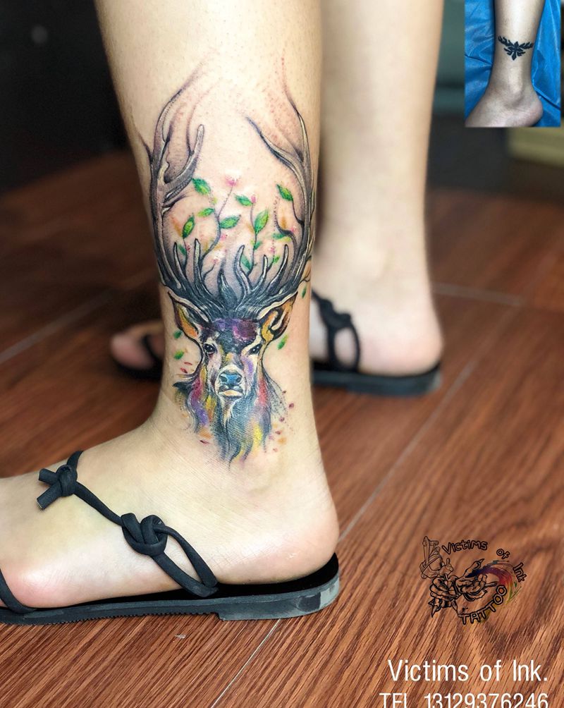 鹿纹身图片