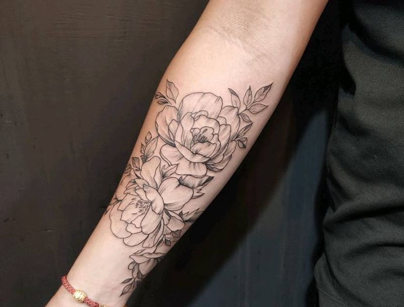 素花纹身图片_手部手臂纹身图案