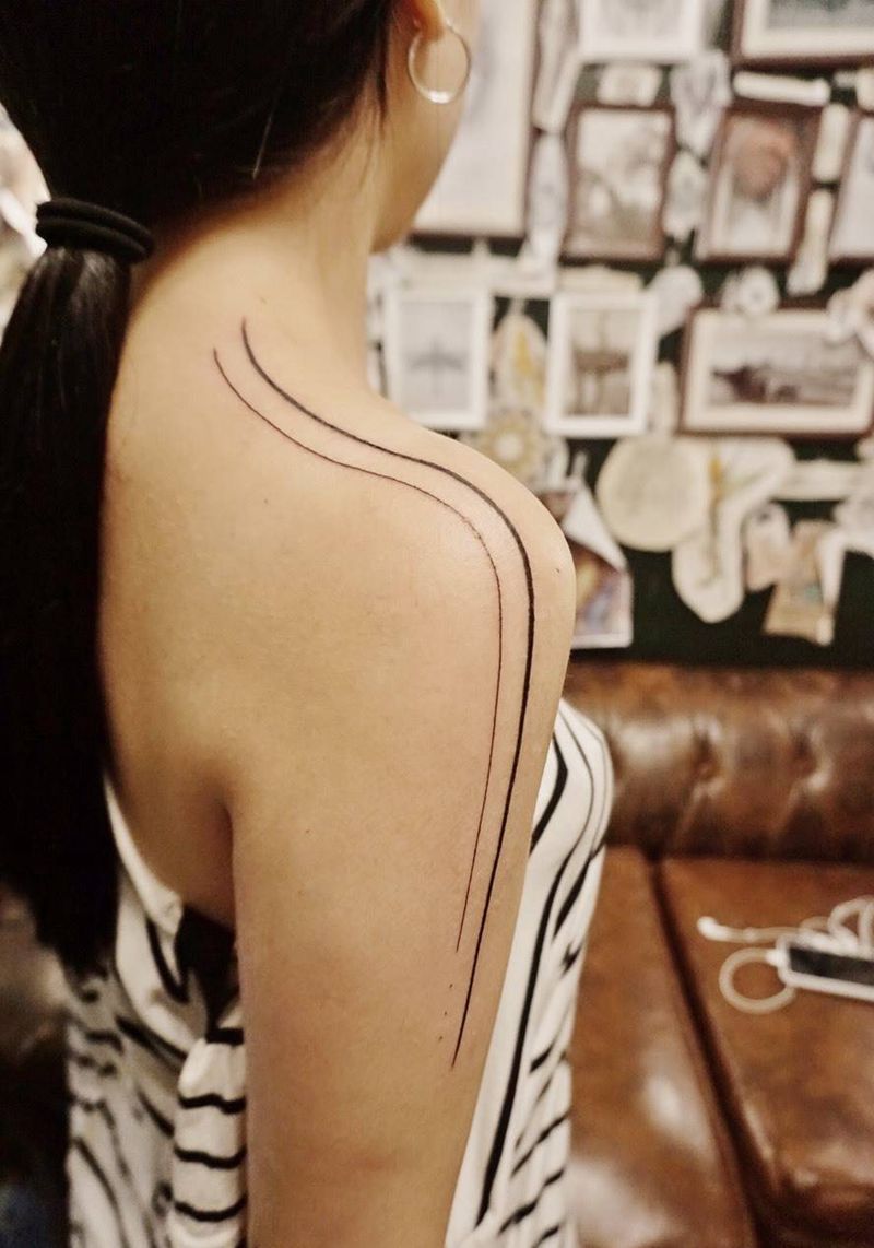 极简   直线纹身图片