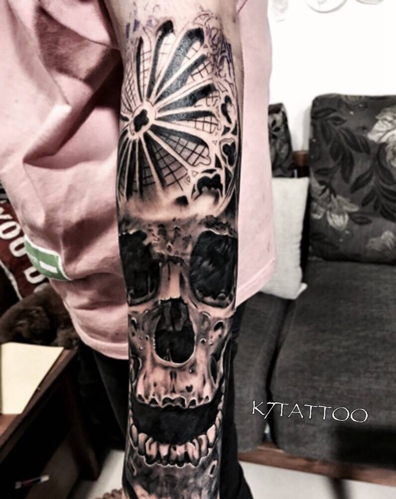 骷髅骨纹身图片
