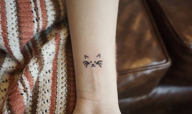 简笔小猫纹身图片