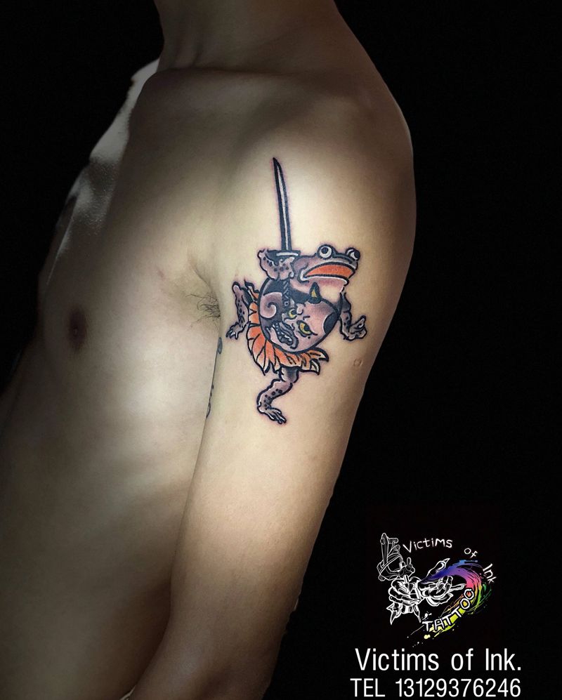 蛙纹身图片
