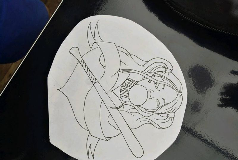 顾客要求，设计拼组的手稿纹身图片