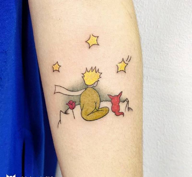 小王子纹身图片_手臂小王子纹身图案