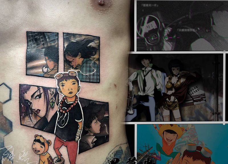 漫画三步骤纹身图片_腰部纹身图案