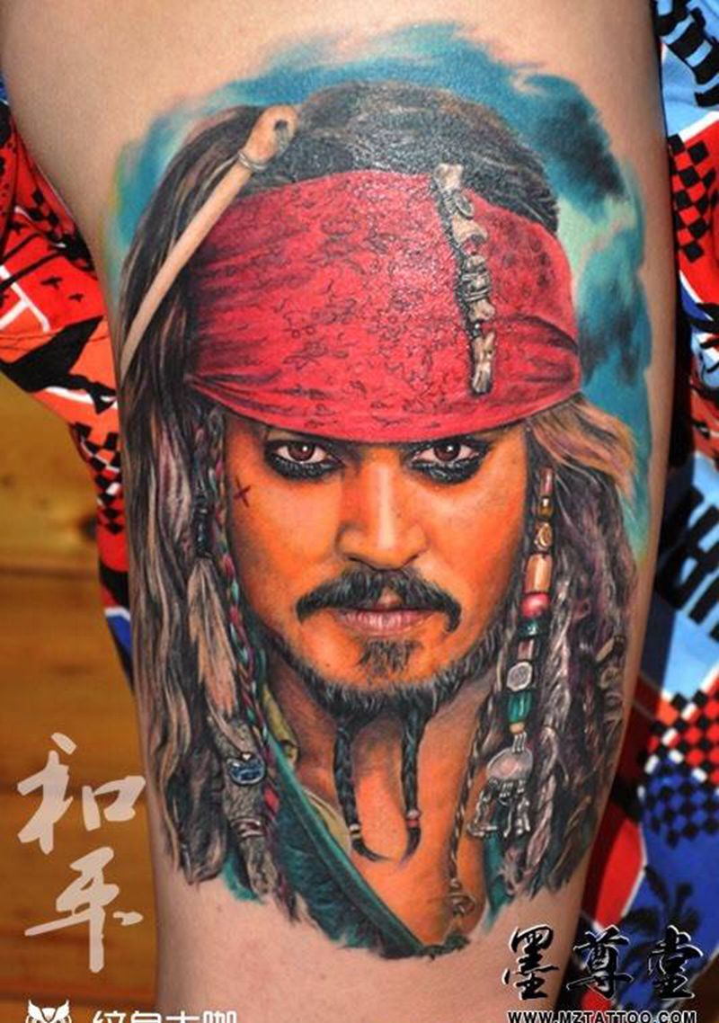 和平作品一杰克船长纹身图片