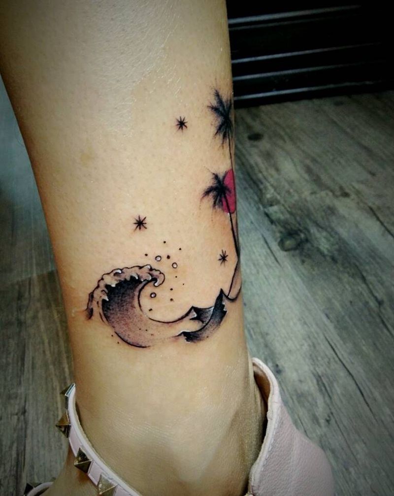 日出东方红纹身图片