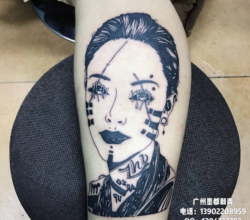美人胚子纹身图片