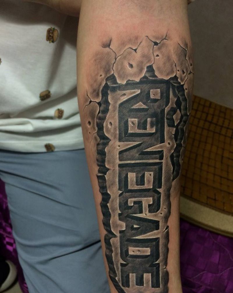 3D立体字纹身图片