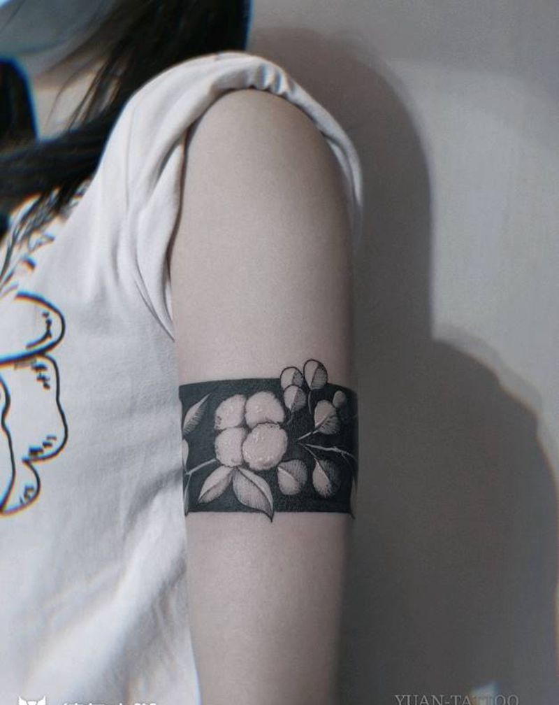 遮盖 臂环 棉花纹身图片_手臂脚部点刺欧美写实纹身图案