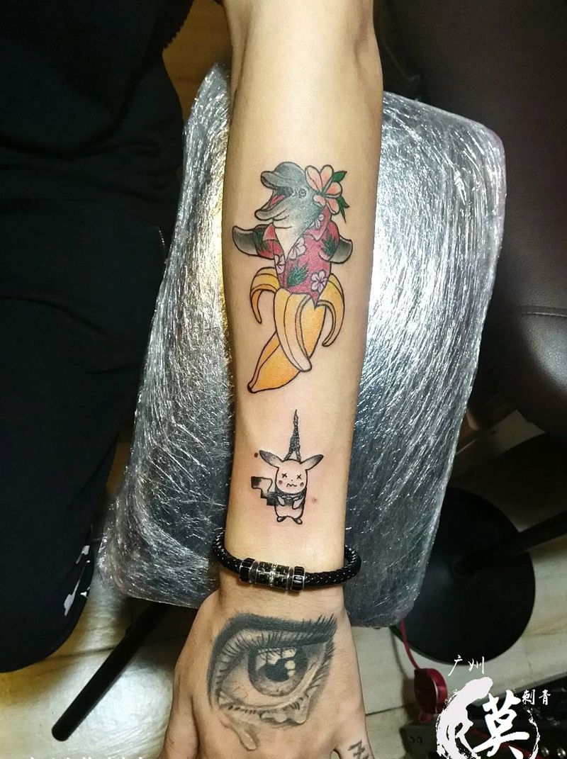 小图纹身图片_手臂手部欧美写实New School纹身图案