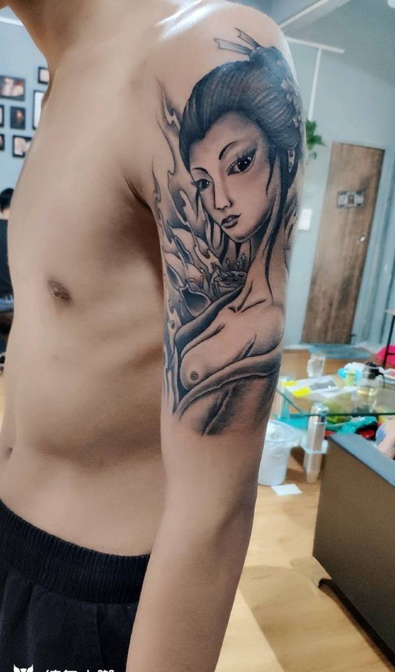 艺妓纹身图片_手臂纹身图案