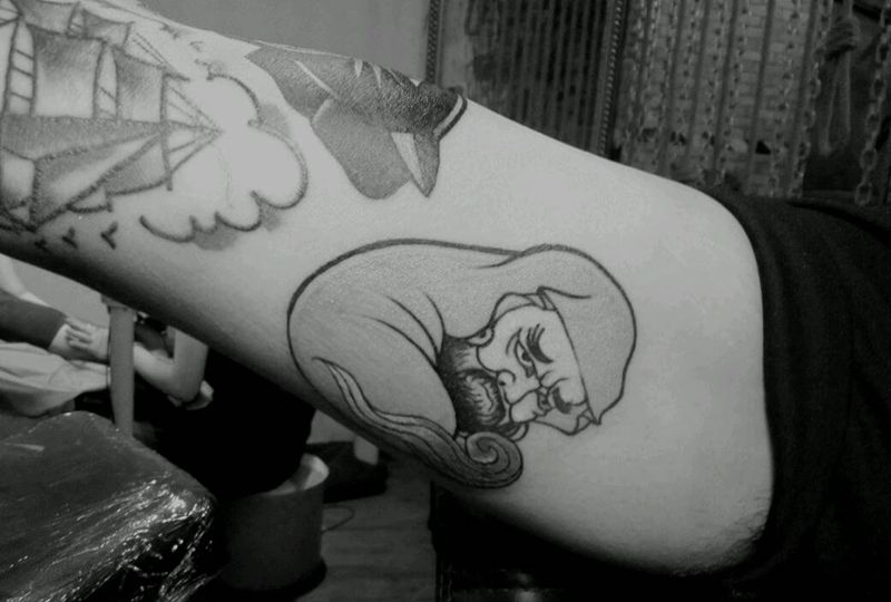 僧纹身图片_手臂手部传统习俗清新国画人物宗教原创成品纹身图案