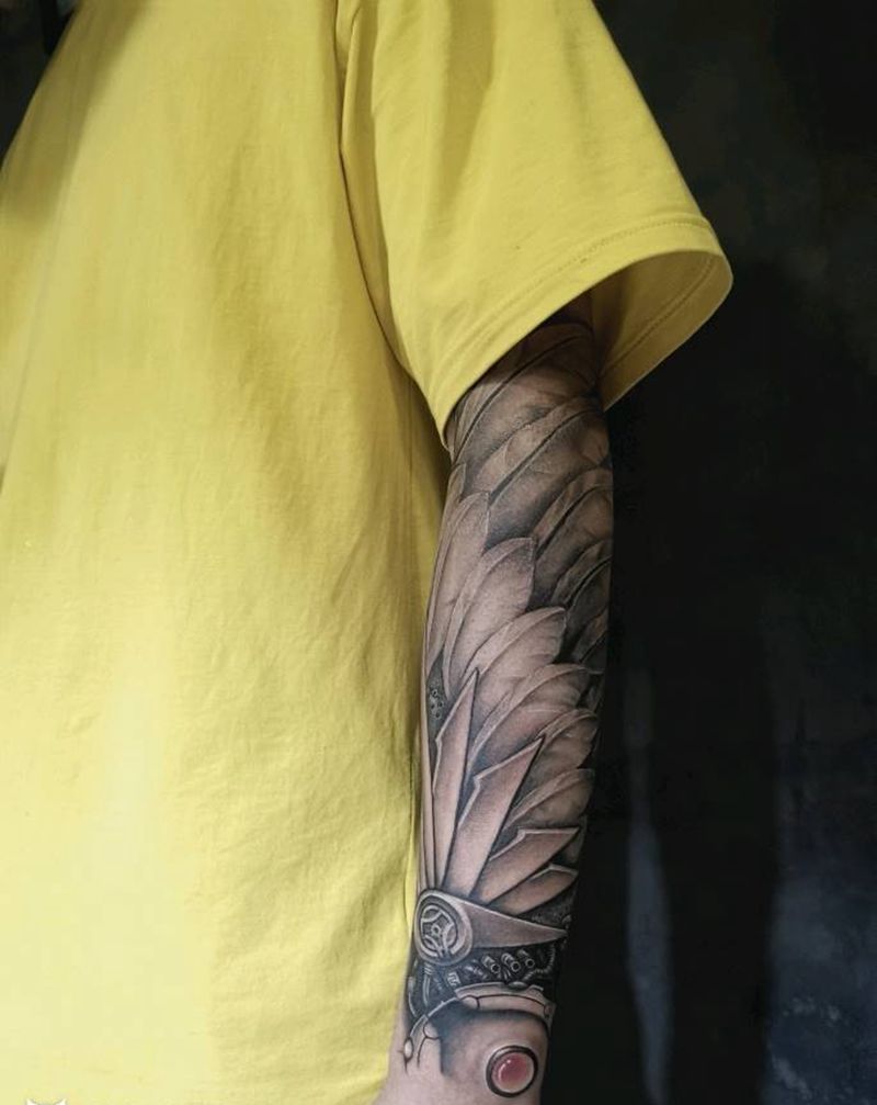 原创机械翅膀包小臂纹身图片_手臂腿部欧美写实原创纹身图案