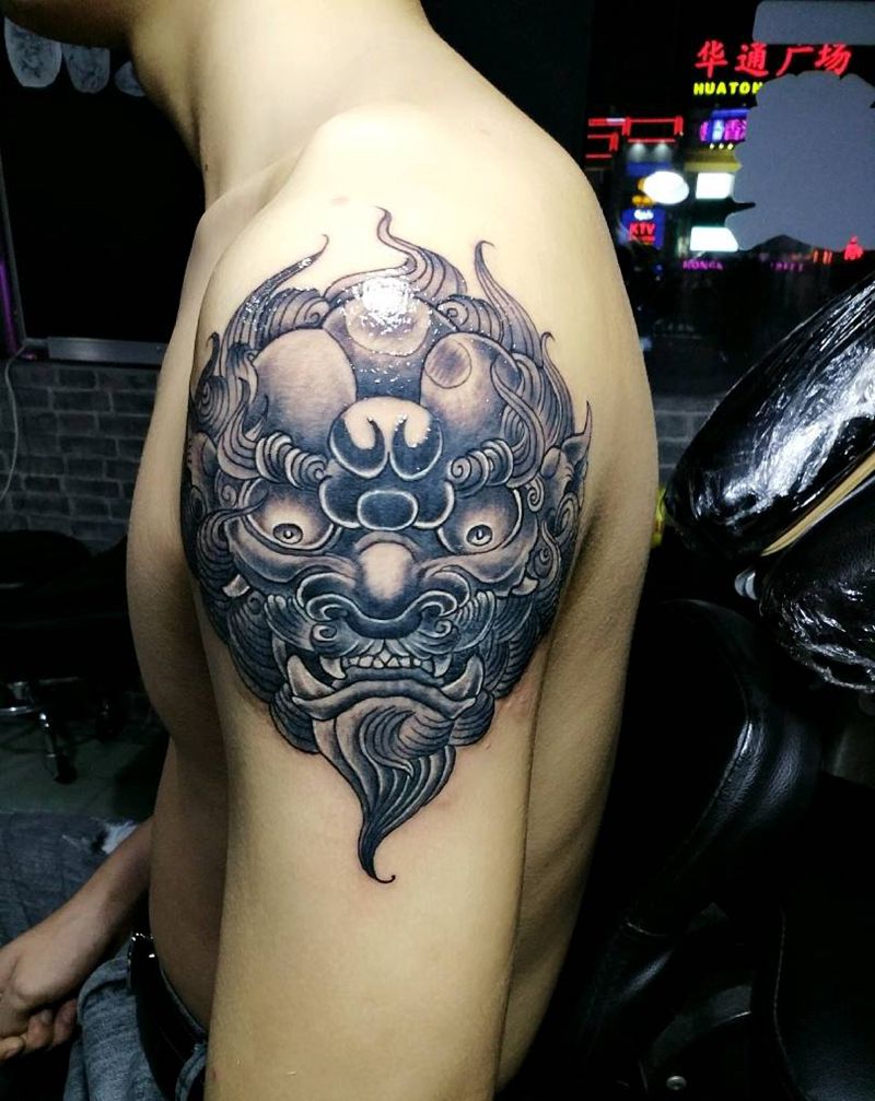 唐狮掩盖作品纹身图片