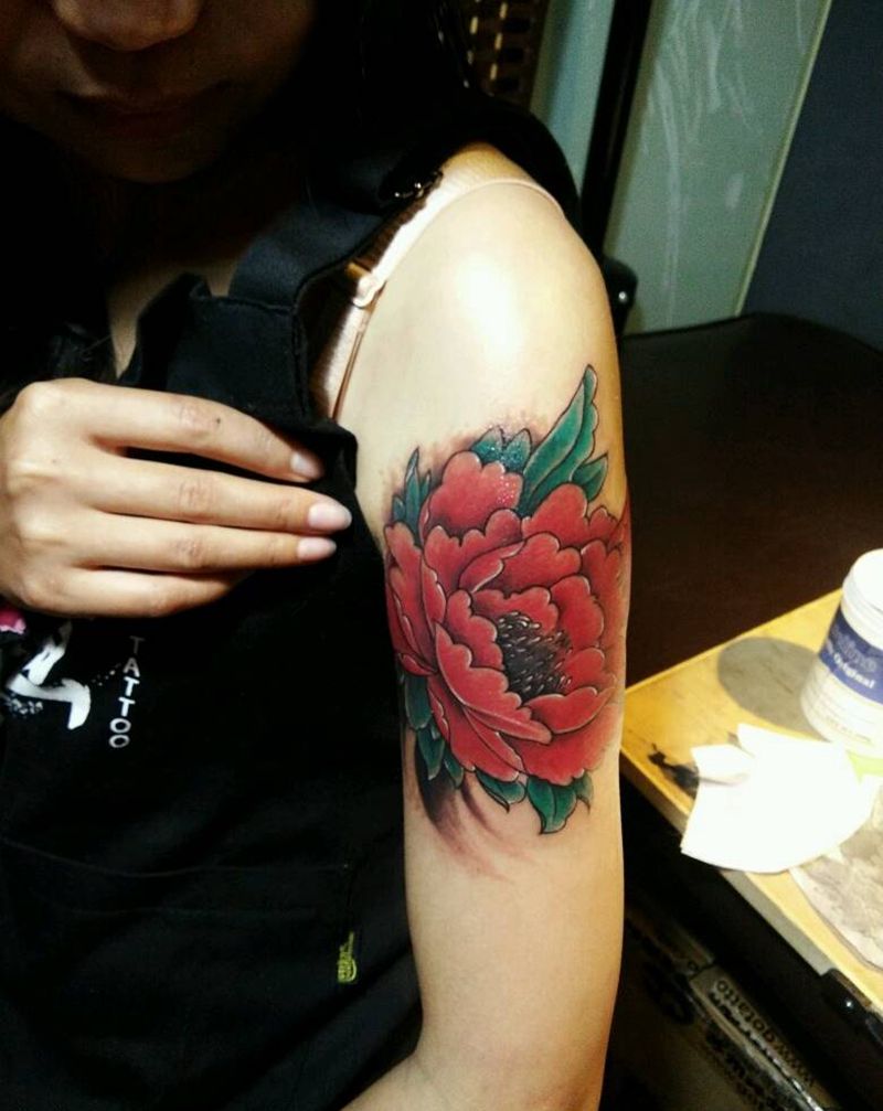 牡丹花纹身图片