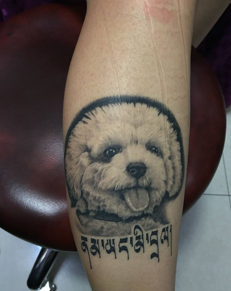 小狗肖像纹身图片