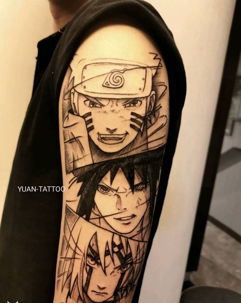 火影忍者卡通动漫纹身图片_手臂腿部Old SchoolNew School纹身图案
