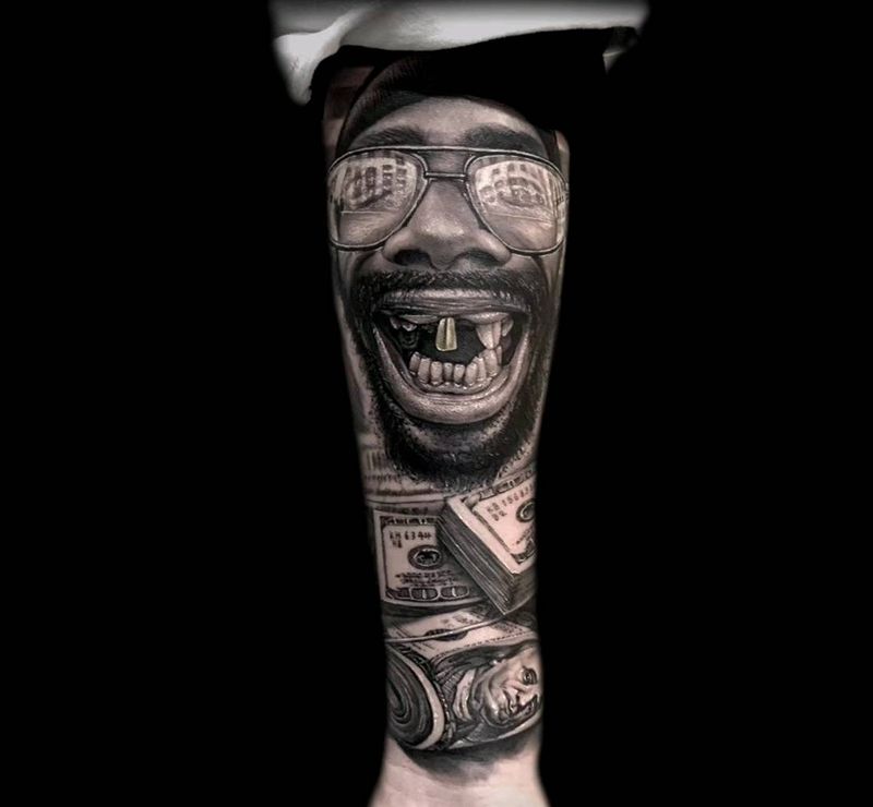 我大哥的比赛现场原创做品纹身图片_手部手臂欧美写实纹身图案