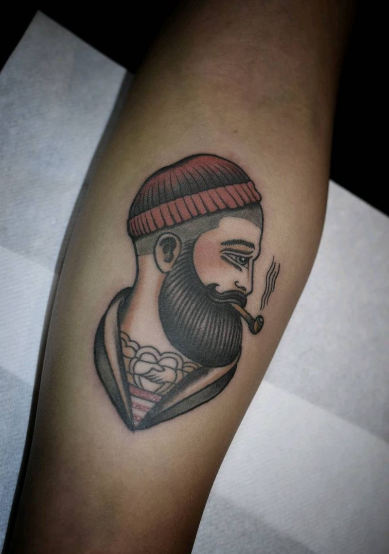 old school人头像纹身图片_手部Old School纹身图案