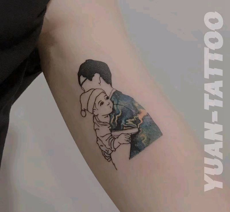 宝贝纹身图片_手臂水彩爱小清新纹身图案