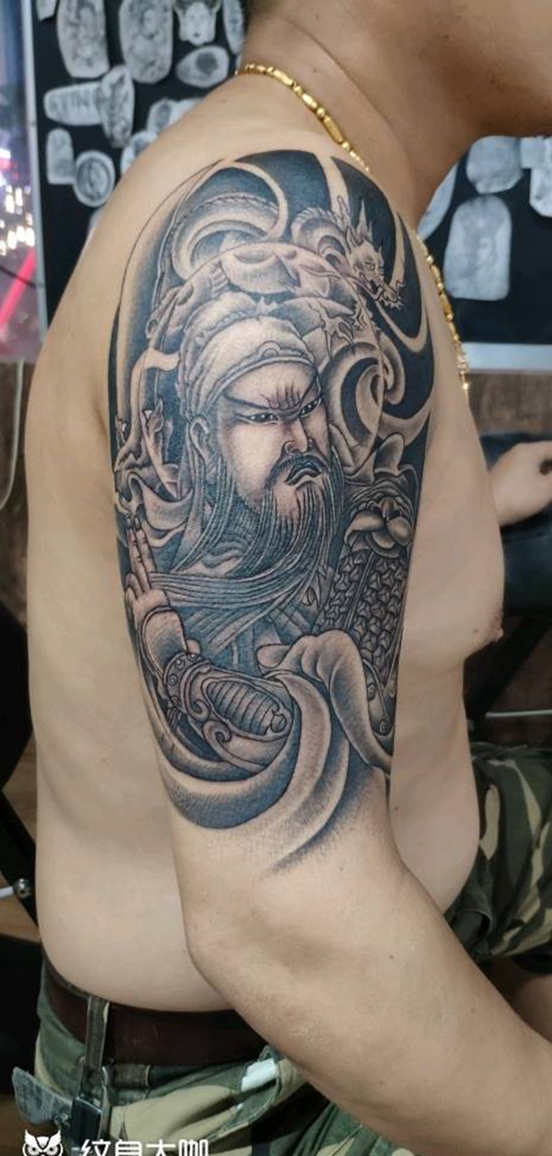 关羽纹身图片_手臂纹身图案