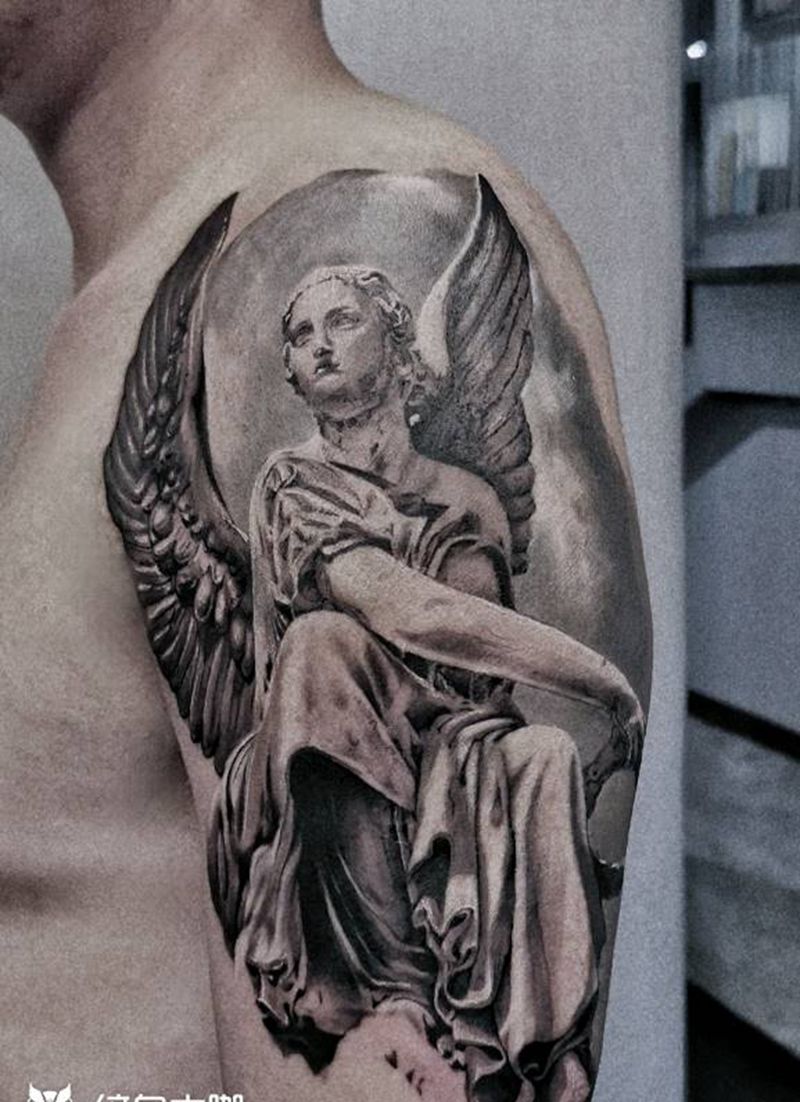 罗马神像纹身图片_手臂欧美写实纹身图案