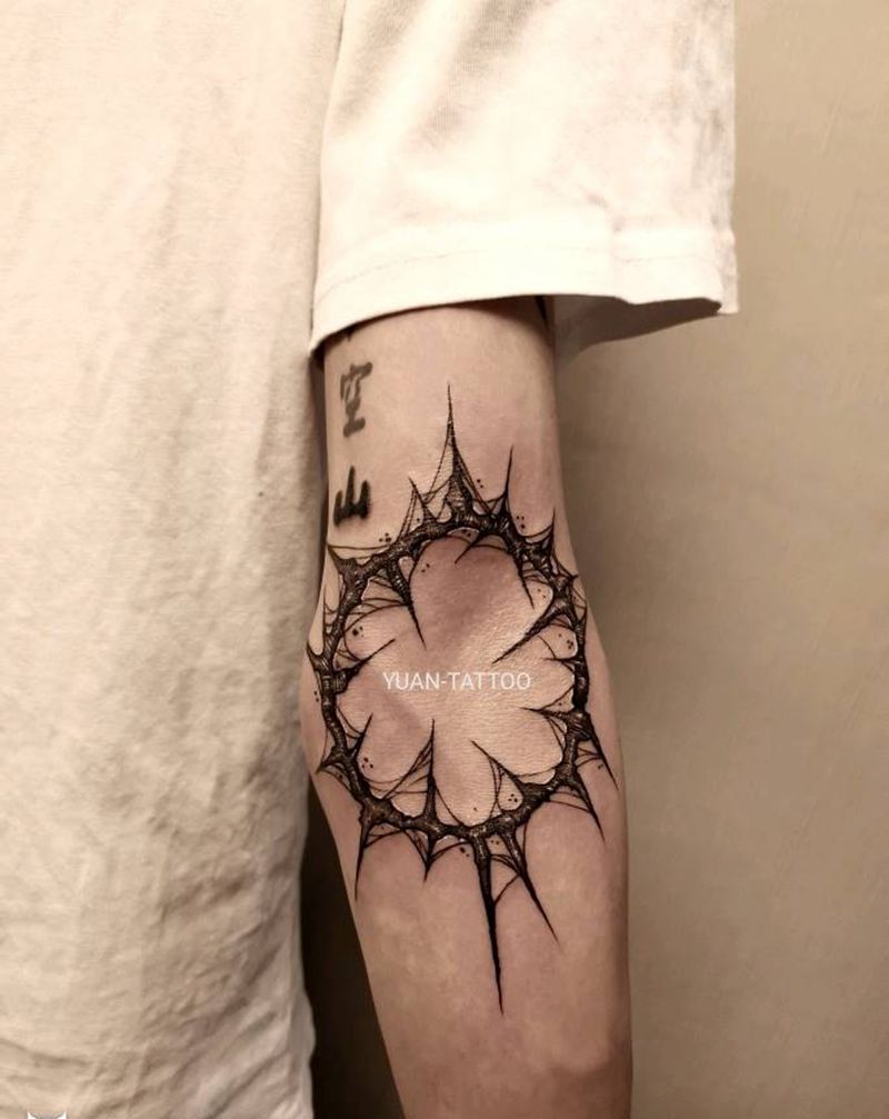 荆棘 手环 暗黑 圆圈纹身图片_手部手臂几何点刺纹身图案