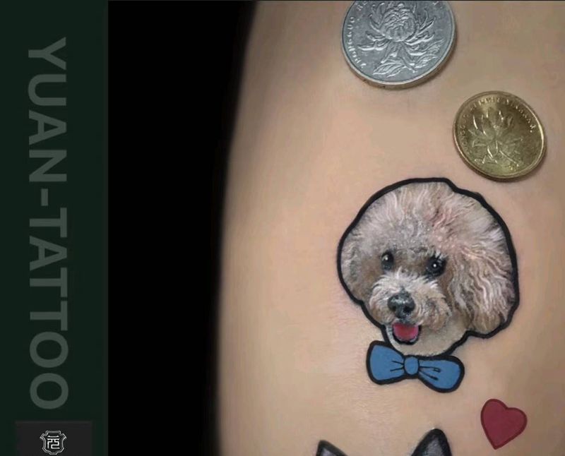 My dog纹身图片_手臂手部欧美写实水彩动物纹身图案