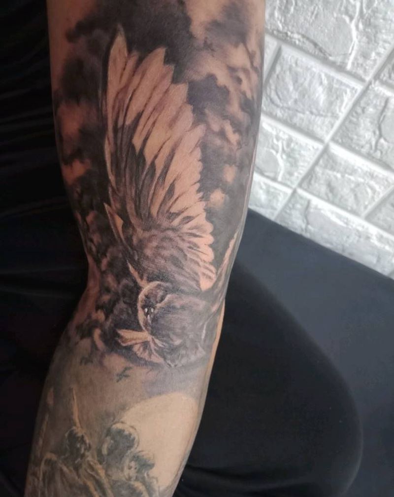 写实白鸽纹身图片