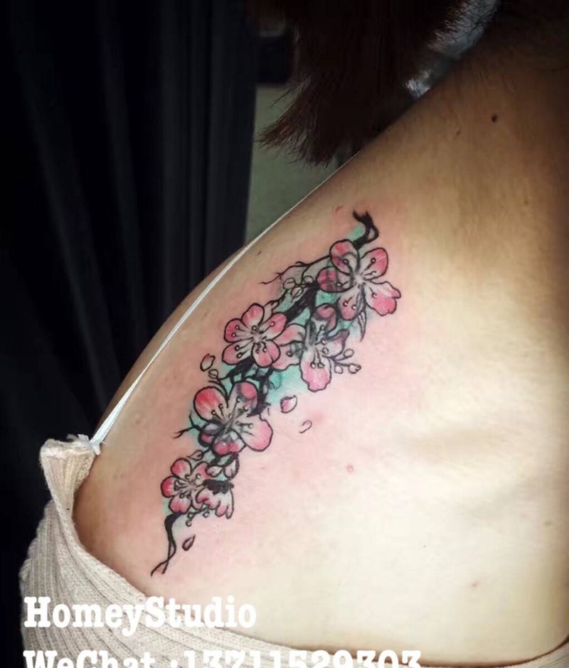 樱花  覆盖旧纹身纹身图片