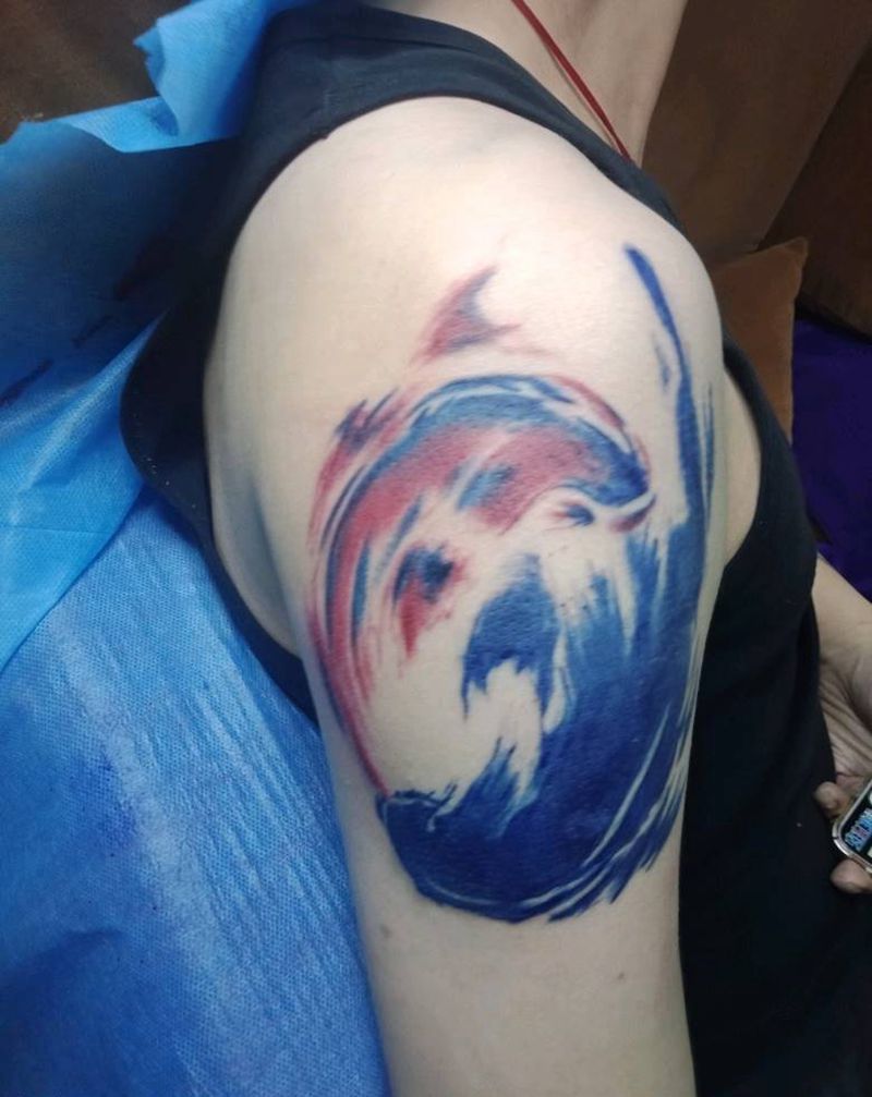 双福鲤纹身图片